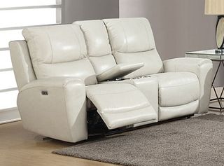 Steve Silver Co.® Laurel Ivory Leather Power Reclining Console Loveseat