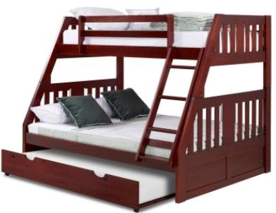 Donco Trading Company Merlot Twin/Full Mission Bunkbed with Twin Trundle-1