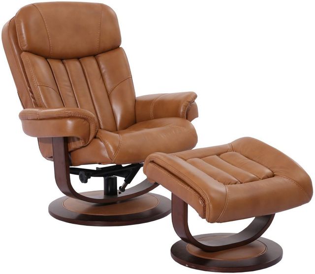 Parker House® Prince Butterscotch Manual Reclining Swivel Chair and Ottoman-0