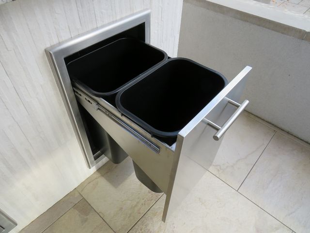XO 19.25" Stainless Look Outdoor Trash Roll Out Drawer-3