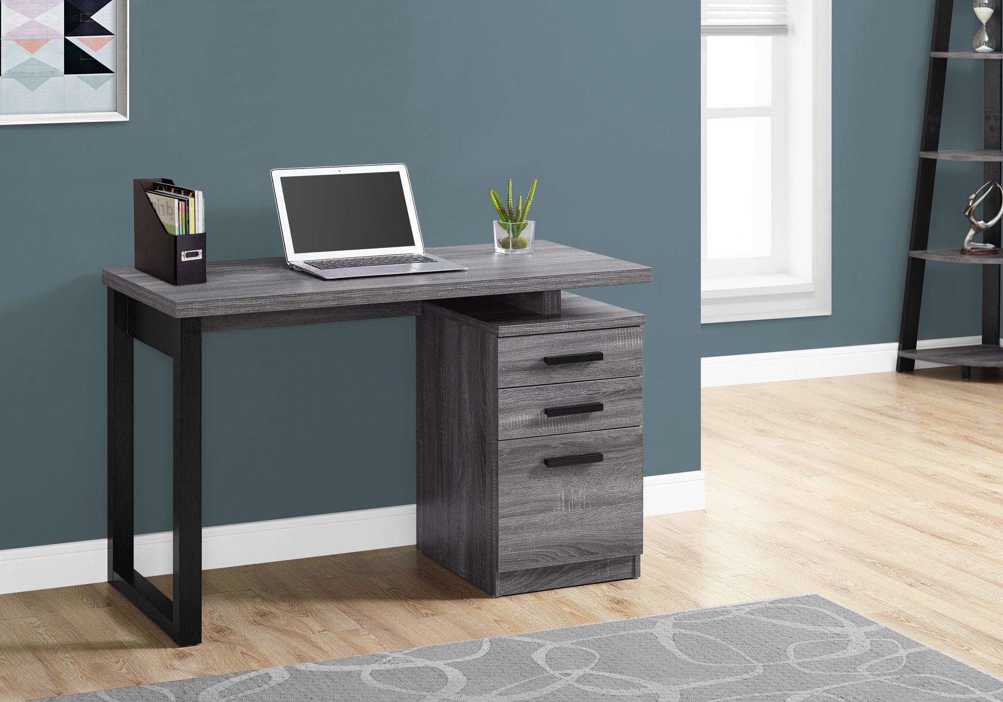 grey laptop desk