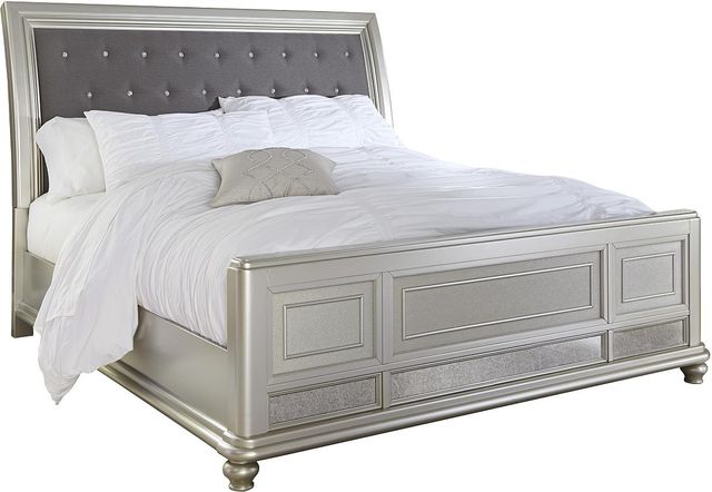 Signature Design by Ashley® Coralayne Silver Queen Upholstered Sleigh Bed-0