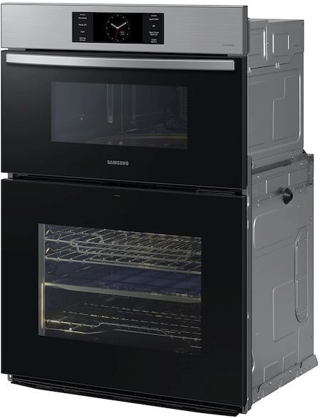 Samsung - 30 Microwave Combination Wall Oven - Black Stainless Steel