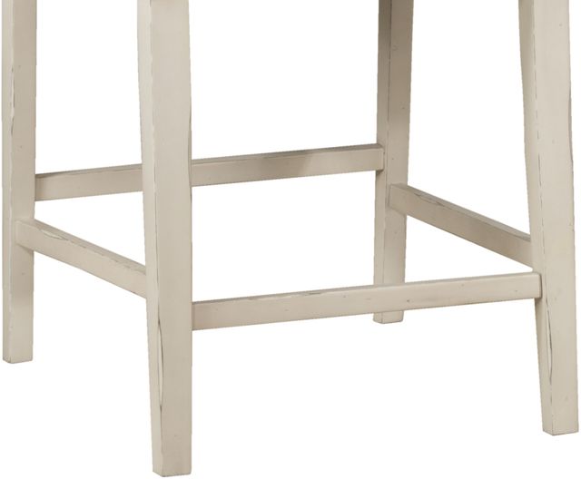 Hillsdale Furniture Clarion Sea White Non-Swivel Wing Arm Counter Height Stool 1