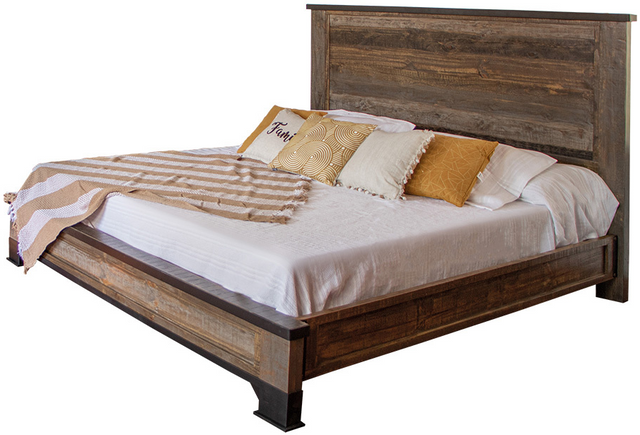 International Furniture© Antique Gray Brown Queen Bed