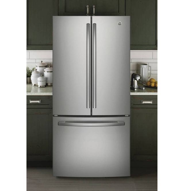 GE® Series 24.8 Cu. Ft. Stainless Steel French Door Refrigerator 12