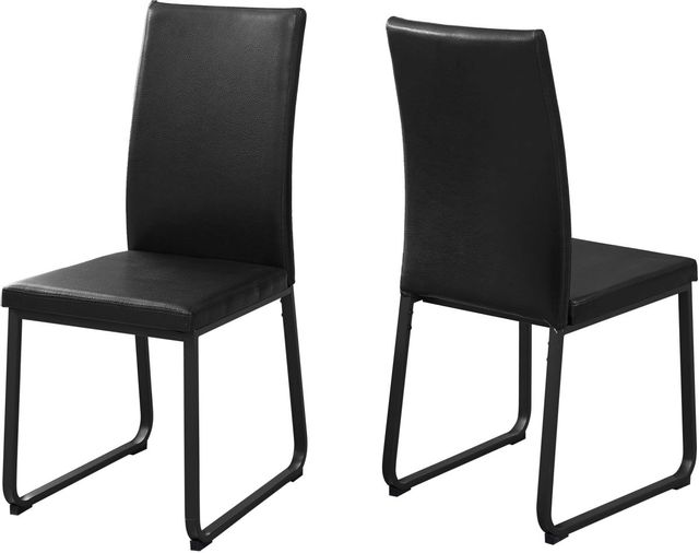 Chaises de salle à manger 2 morceaux en tissu noir Monarch Specialties® 1