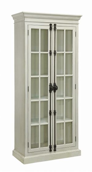 Coaster® Antique White 2-Door Tall Cabinet