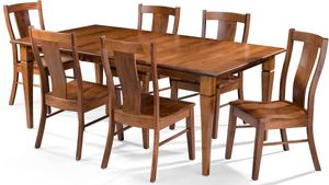 Archbold Furniture Amish Crafted Wood 7 Piece 60" Dining Table Set