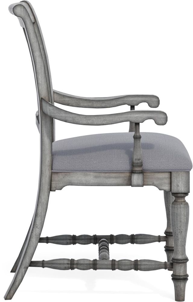 Flexsteel® Plymouth® Weathered Graywash Upholstered Arm Dining Chair 3