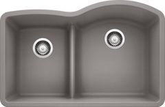 Blanco® Diamond™ 32" Metallic Gray Undermount Double Bowl Kitchen Sink