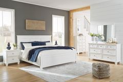 Colorful 6 Piece Queen Bedroom Set (White)