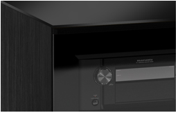 Salamander Designs® Chameleon Oslo Low Profile 345M Black Oak With TV Mount Speaker Integrated Cabinet 2