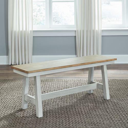 Liberty Furniture Lindsey Farm Weathered White Backless Bench 4