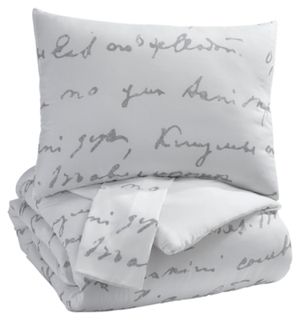 Signature Design by Ashley® Adrianna Gray/White King Comforter Set