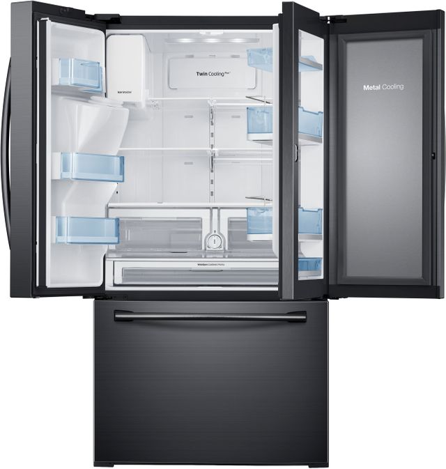 Samsung 27.8 Cu. Ft 3-Door French Door Refrigerator-Black Stainless Steel 17