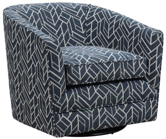 Emerald Home Trilogy Graphic Navy Swivel Chair