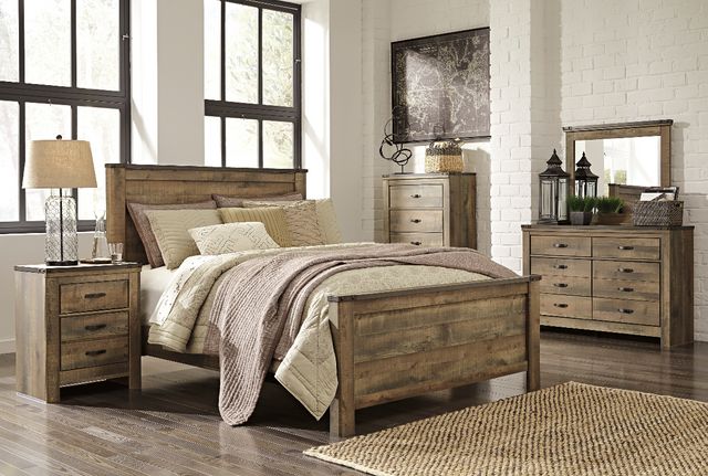 Signature Design by Ashley® Trinell Rustic Brown 5 Piece Queen Panel Bedroom Set