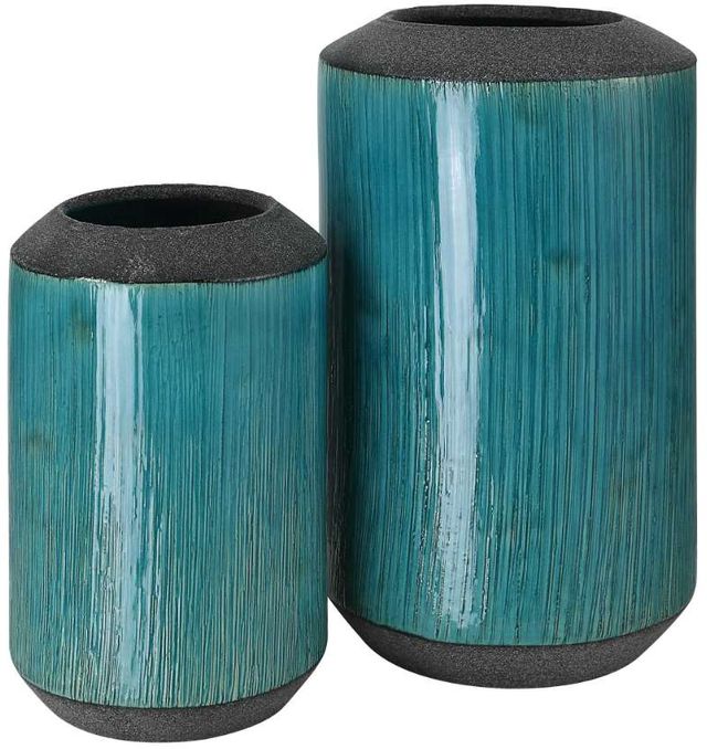 Uttermost® Maui 2-Piece Aqua Blue Vase Set | Watson's Furniture ...