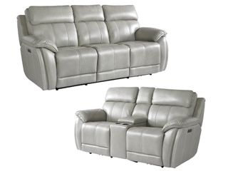 Noah Leather Power Sofa and Loveseat 