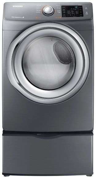 Samsung Front Load Electric Dryer-Stainless Platinum 0
