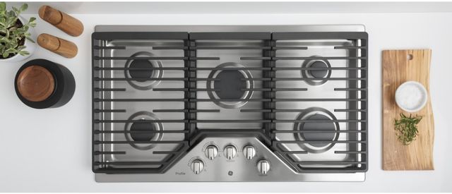 GE Profile™ 36" Stainless Steel Built-In Gas Cooktop 6