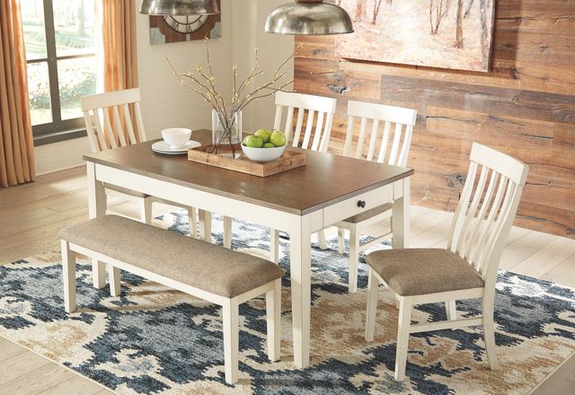 Benchcraft® Bardilyn Antique White/Brown Rectangular Dining Room Table 3