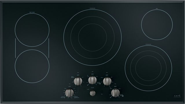 Café™ 36" Black / Brushed Stainless Electric Cooktop 14