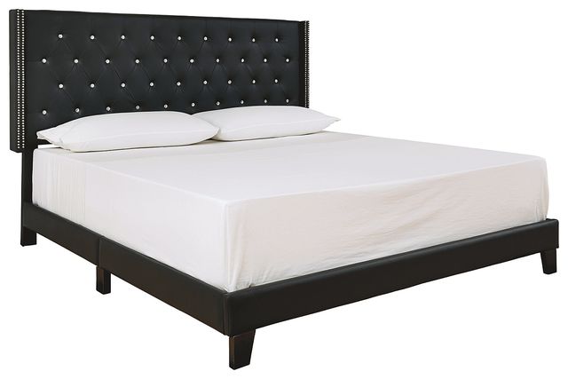 Signature Design by Ashley® Vintasso Black King Upholstered Panel Bed