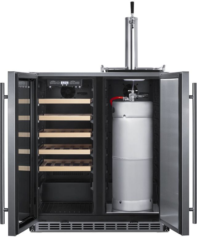 Summit® 30" Stainless Steel Kegerator and Wine Cooler 2