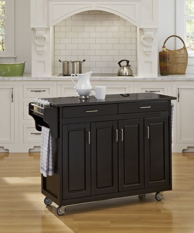 homestyles® Create-a-Cart Black/Black Granite Kitchen Cart-1