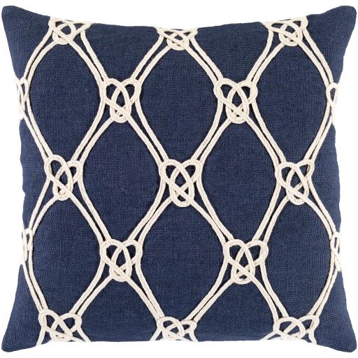 Surya Marion Dark Blue 20"x20" Toss Pillow with Polyester Insert-0