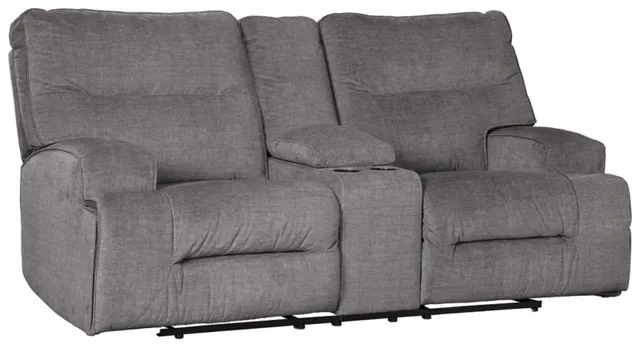 Benchcraft® Coombs 2-Piece Charcoal Living Room Set with Reclining Sofa 2
