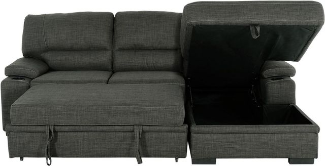 Primo Gallo 2-Piece Grey Sectional Sleeper Sofa with Storage-3