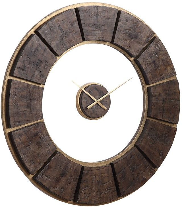 Uttermost® by John Kowalski Kerensa Brown Wooden Wall Clock-3