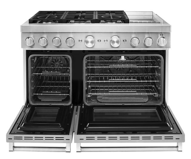 KitchenAid® 48" Stainless Steel Commercial Style Freestanding Dual Fuel Range-3