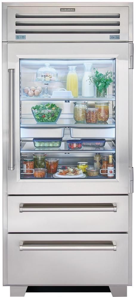 Sub-Zero® PRO Series 22.7 Cu. Ft. Stainless Steel Frame Bottom Freezer Refrigerator 2