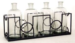 Mill Street® Dmitri 5-Piece Black Vase and Tray Set