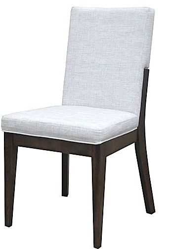 Chaise d'appoint en tissu brun foncé/blanc VieBois® 1
