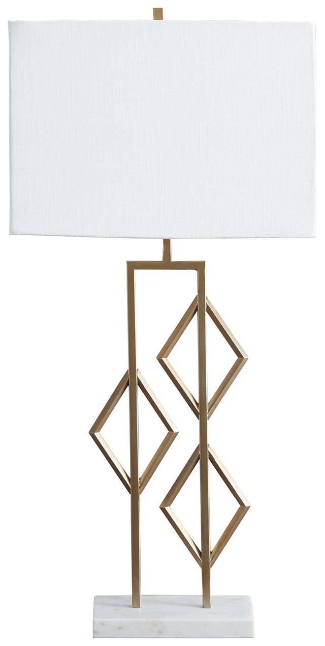 Signature Design by Ashley® Edsel Champagne/White Metal Table Lamp