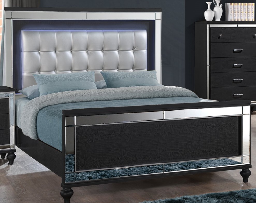 New Classic® Furniture Valentino Black Eastern King Upholstered Bed