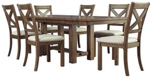 Signature Design by Ashley® Moriville 7 Piece Grayish Brown Counter Height Dining Set