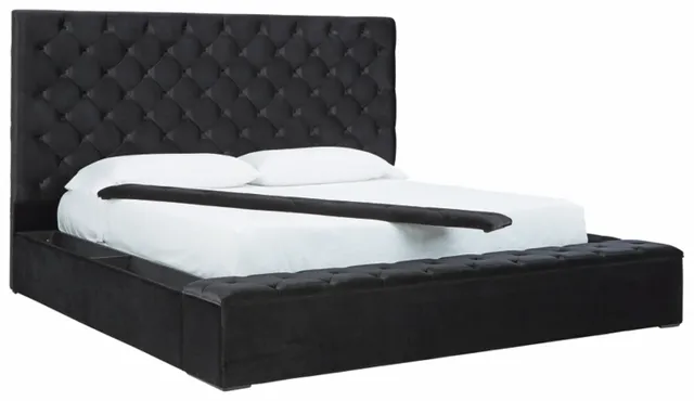 Signature Design by Ashley® Lindenfield Black Queen Upholstered Bed with Storage 1