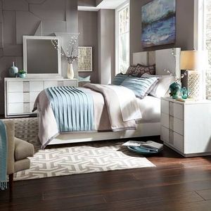 Liberty Mirage 4-Piece Wire Brushed White Queen Bedroom Set