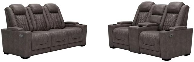 Signature Design by Ashley® HyllMont 2-Piece Gray Power Reclining Living Room Seating Set