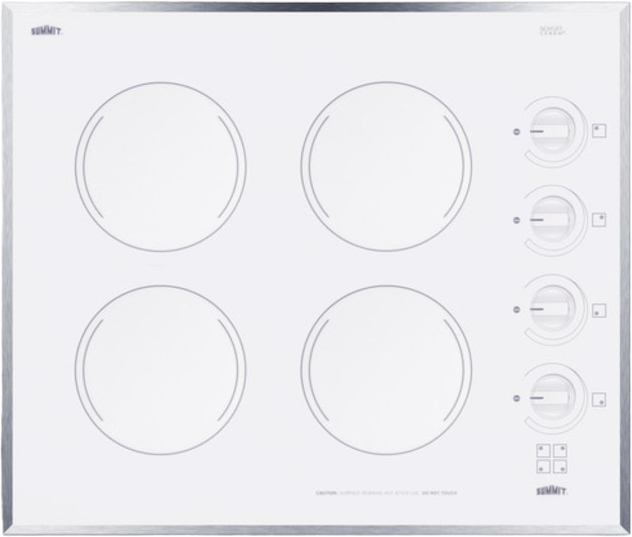 Summit® 24" White Electric Cooktop-0