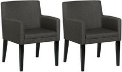 Coaster® Catherine 2-Piece Black/Charcoal Grey Upholstered Dining Arm Chair Set