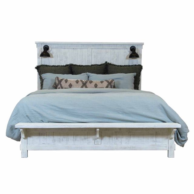 Avalon Furniture Amherst White Queen With Bench Footboard Bed, Dresser, & Nightstand-1