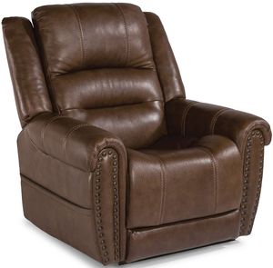 Flexsteel® Oscar Brown Power Lift Recliner with Right Hand Control and Power Headrest