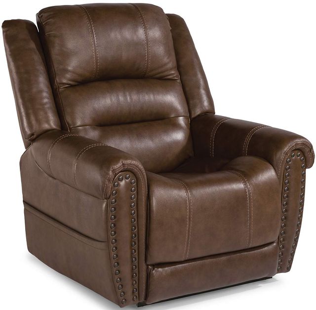 Flexsteel® Oscar Brown Power Lift Recliner With Right-Hand Control And Power Headrest-0